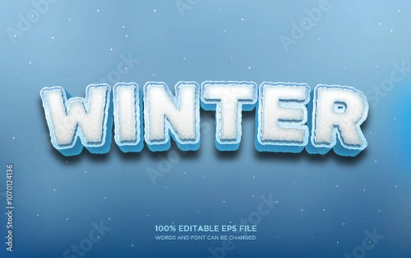 Obraz Winter 3d editable text style effect
