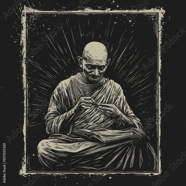 Obraz Mahatma Gandhi, vector illustration