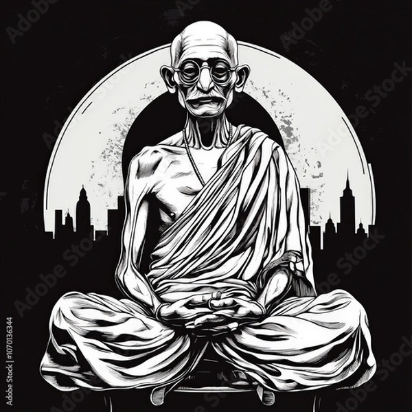 Obraz Mahatma Gandhi, vector illustration