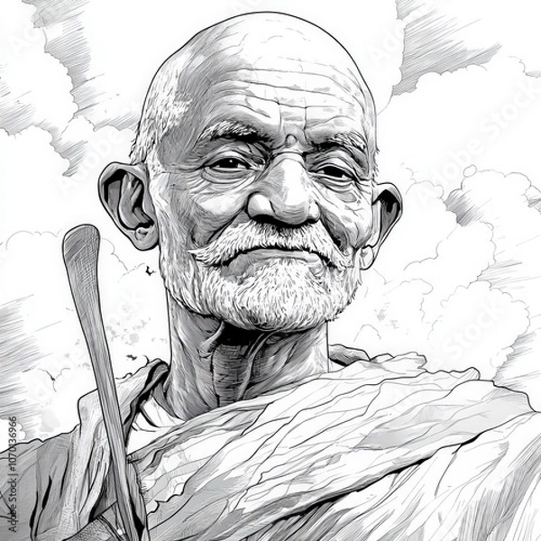 Obraz Mahatma Gandhi, vector illustration
