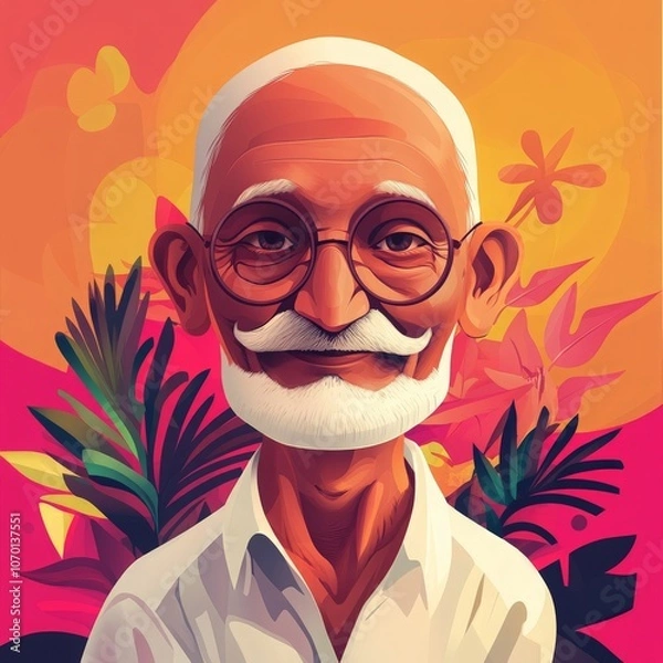 Obraz Mahatma Gandhi, vector illustration