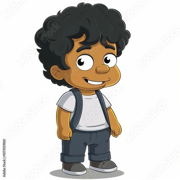 Fototapeta cartoon character full body boy and girl Created with Generative AI technology