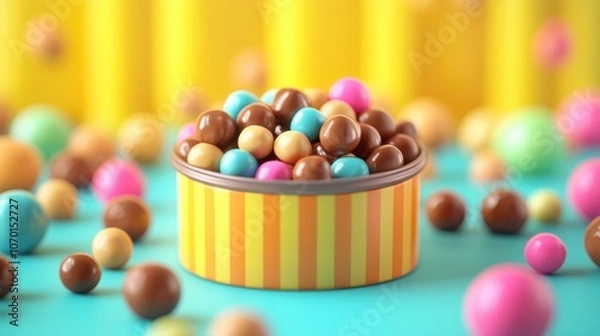 Obraz Assorted candy box filled with chocolate covered macadamia nuts perfect for gifting on special occasions