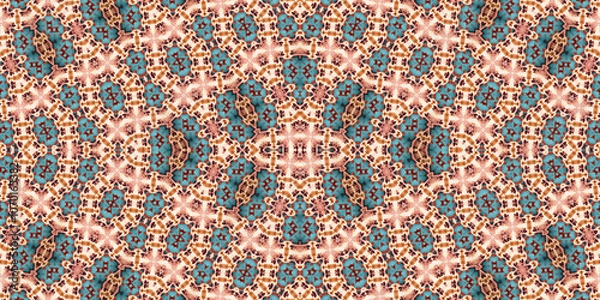 Fototapeta Seamless kaleidoscope pattern. The texture of the woven pattern. Endless pattern