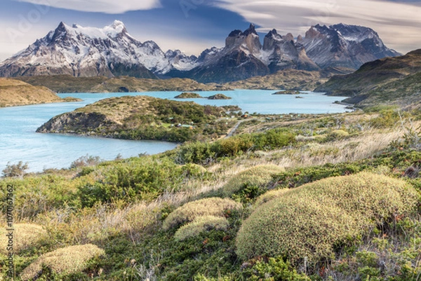 Fototapeta Nice view of Torres Del Paine National Park, Chile.