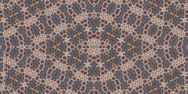 Fototapeta Seamless kaleidoscope pattern. The texture of the woven pattern. Endless pattern