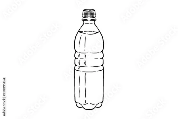 Fototapeta Bottle plastic hand drawn icon doodle vector illustration