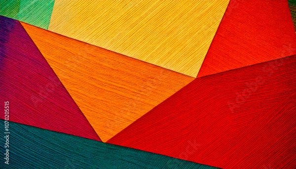 Fototapeta Abstract colorful geometric background with fabric texture