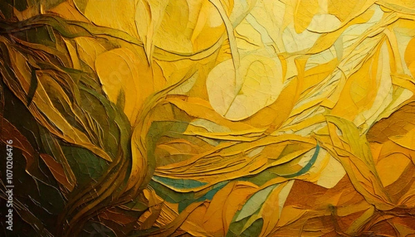 Obraz Abstract yellow leaf painting