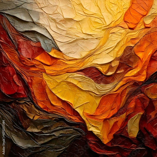 Fototapeta Colorful abstract painting with embosses