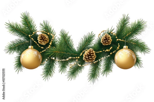 Obraz christmas decoration on a branch , transparent background 