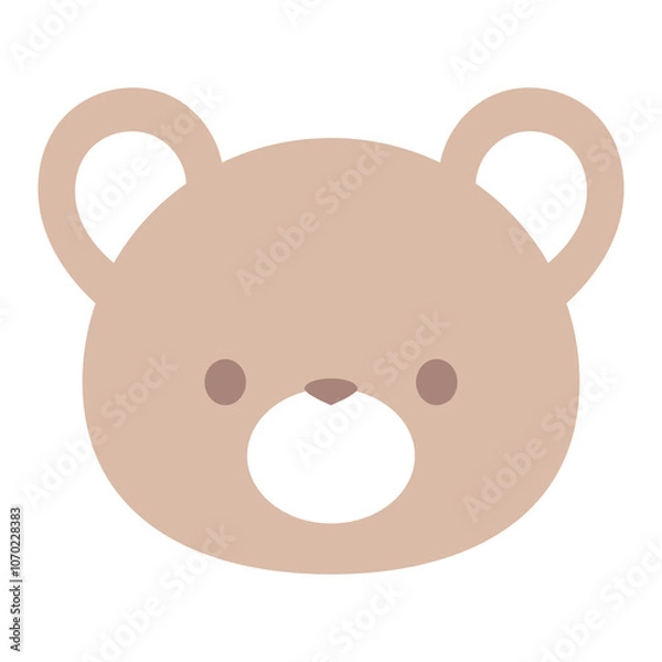 Fototapeta シンプルくまちゃんのお顔イラスト⭐︎PNG