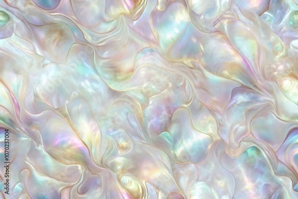 Fototapeta Abstract organic background inspired by mother of pearl in a long shot super ultrawide format