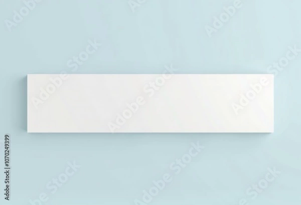 Fototapeta A blank white canvas mockup on a light blue wall.
