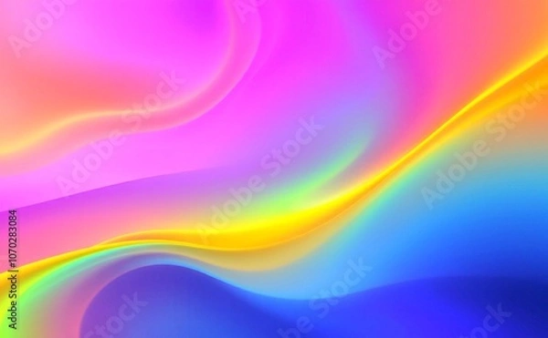 Obraz Abstract wavy gradient bright colorful background