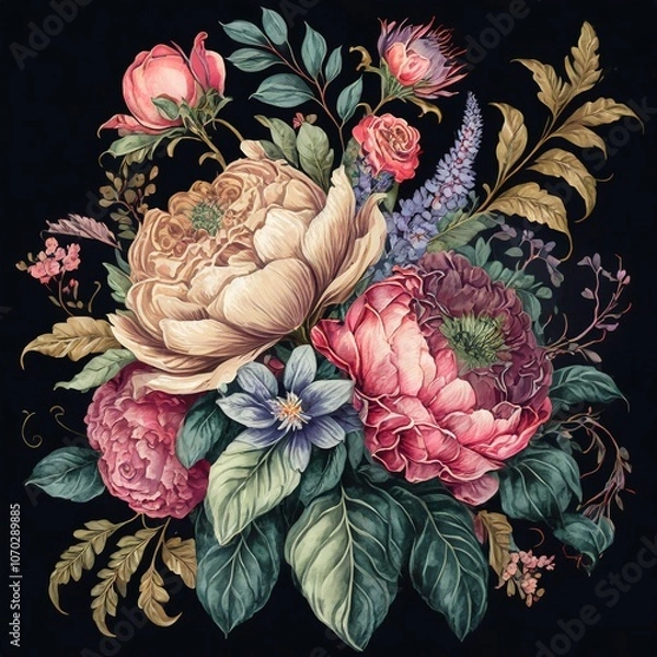 Obraz Abstract allover floral design