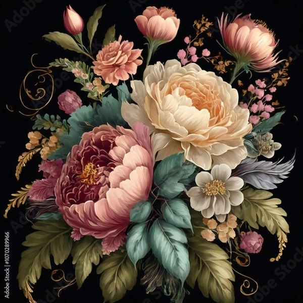 Obraz Abstract allover floral design