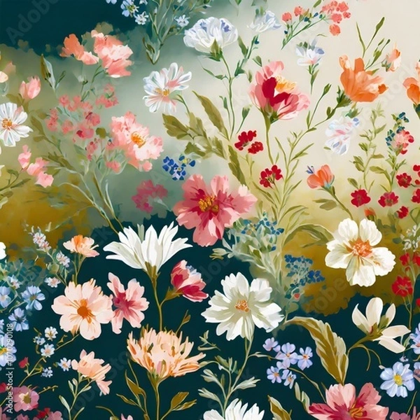 Fototapeta Abstract allover floral design