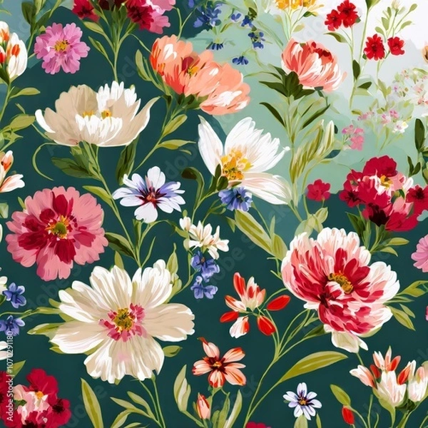Fototapeta Abstract allover floral design
