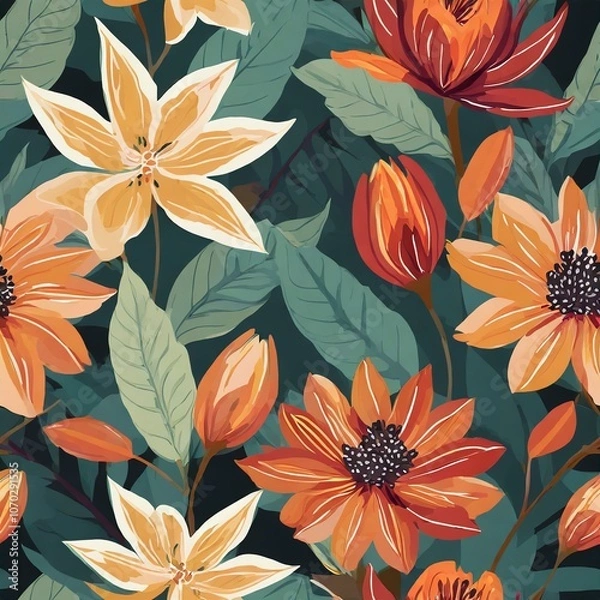 Obraz Abstract allover floral design