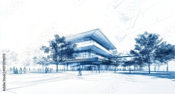 Obraz Modern Building Sketch.