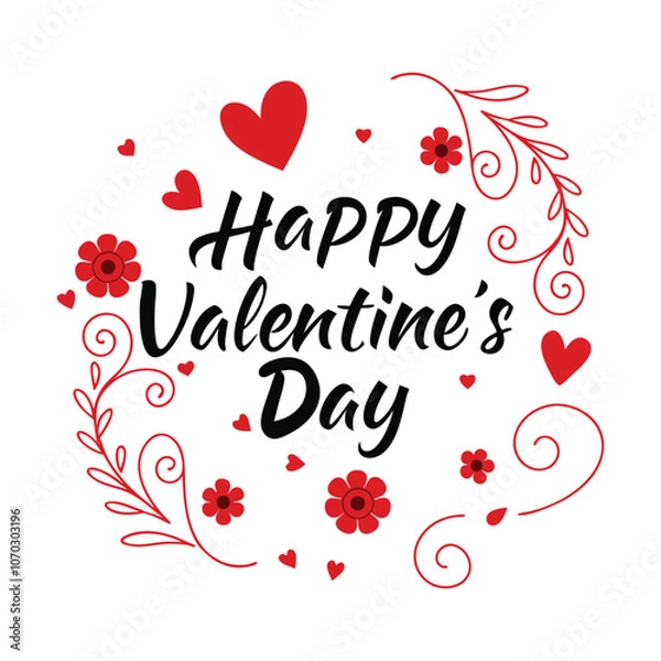 Fototapeta Valentine's Day typography vector illustration