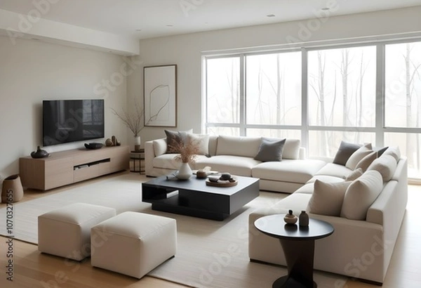 Fototapeta Modern living room interior. 