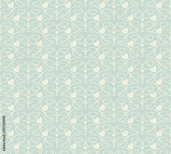 Fototapeta Wallpaper for Home, seamless pattern, pastel green abstract background