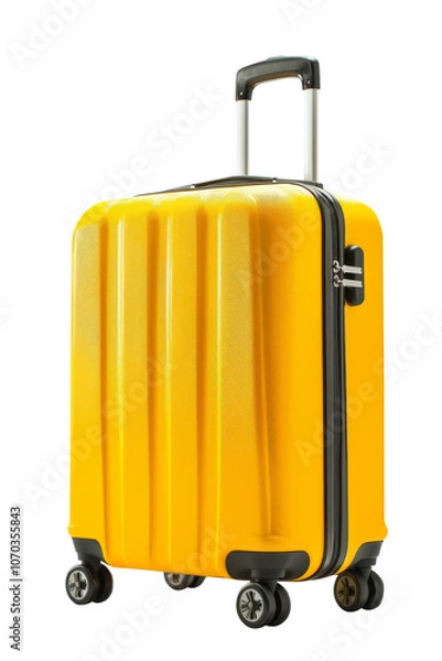 Obraz Yellow luggage isolated on transparent background.