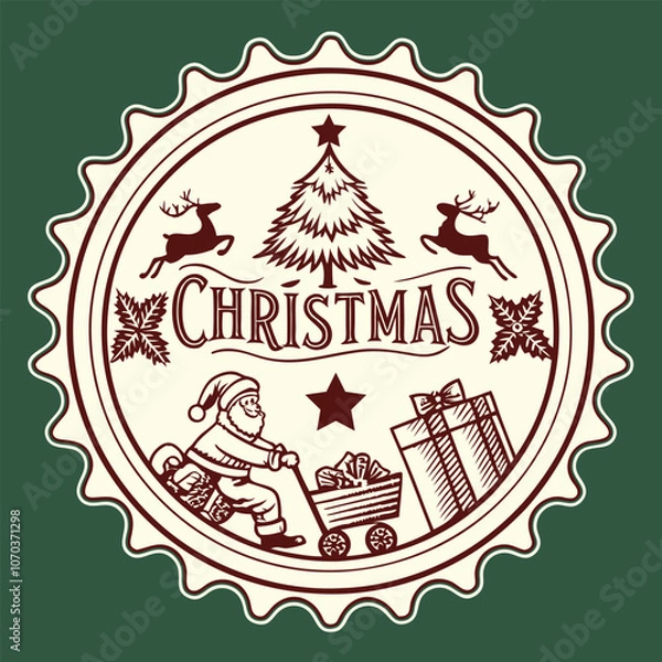 Fototapeta Christmas design over green background, vector illustration EPS10 graphic design.
