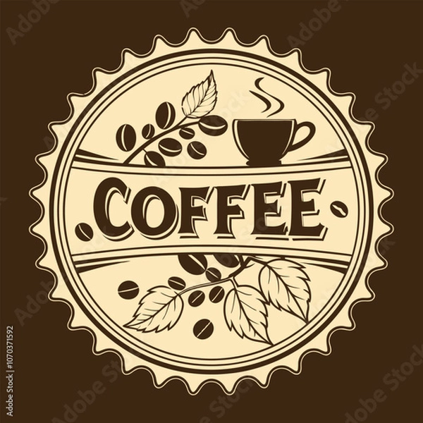 Fototapeta Coffee design over brown background, vector illustration EPS10