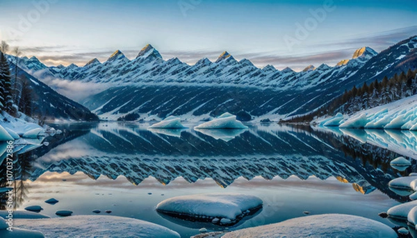 Obraz snow covered mountains