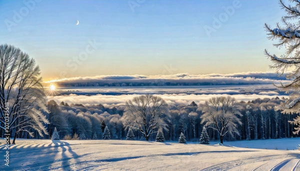 Obraz winter landscape with snow