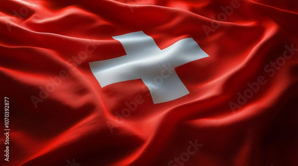 Obraz Switzerland flag abstract silk background