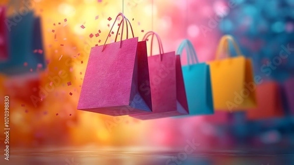 Fototapeta Discover how colorful shopping bags transform your retail experience and enhance brand visibility