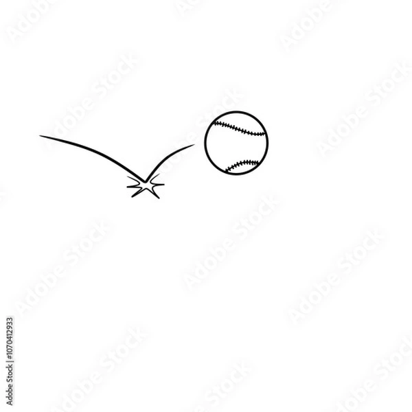Obraz doodle baseball effect
