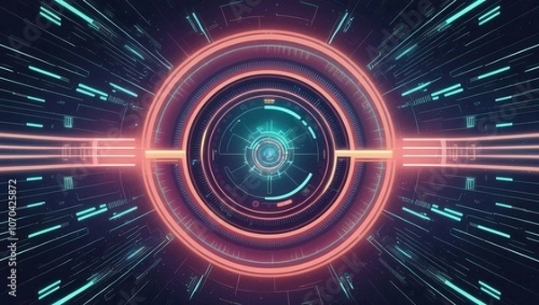 Fototapeta tech synthwave background