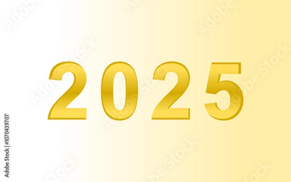 Obraz New year 2025 design. With colorful number illustrations. Premium vector design 2025. gold color background