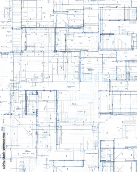 Fototapeta Abstract architectural blueprint pattern with overlapping lines.