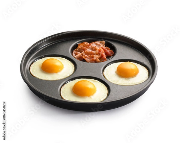 Obraz fried egg and bacon in a frying pan