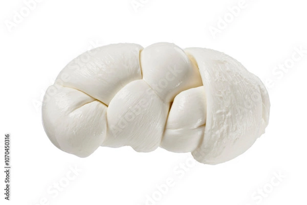 Fototapeta Mozzarella braid cheese isolated on white background