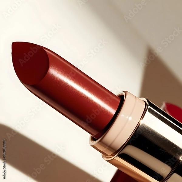 Fototapeta Retro Lipstick Tube: A close-up of a vintage lipstick tube, with its bold color standing out. 