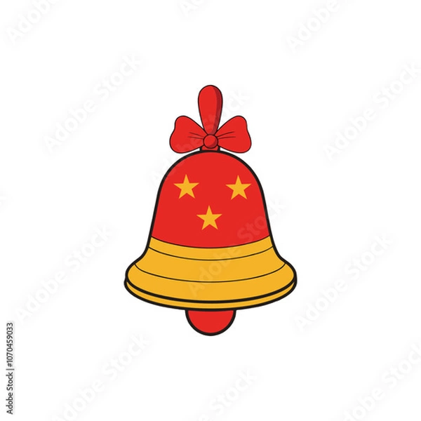 Fototapeta Christmas bell design element vector illustration