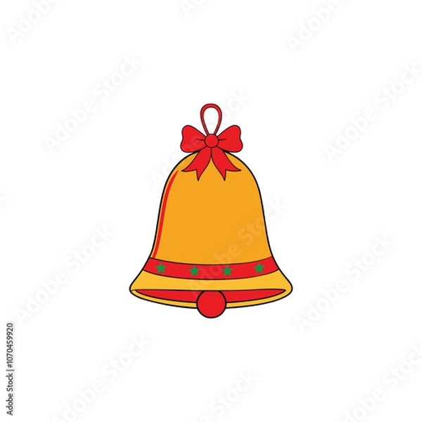 Fototapeta Christmas bell design element vector illustration