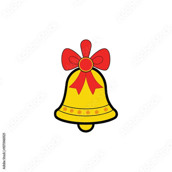 Fototapeta Christmas bell design element vector illustration
