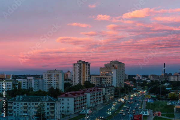 Obraz sunset in the city