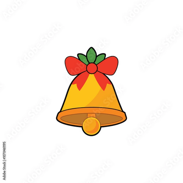 Fototapeta Christmas bell design element vector illustration