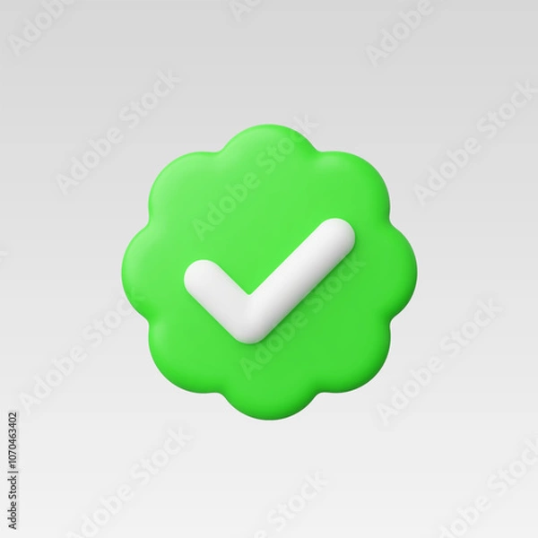 Fototapeta 3d Realistic Approved Icon vector illustration