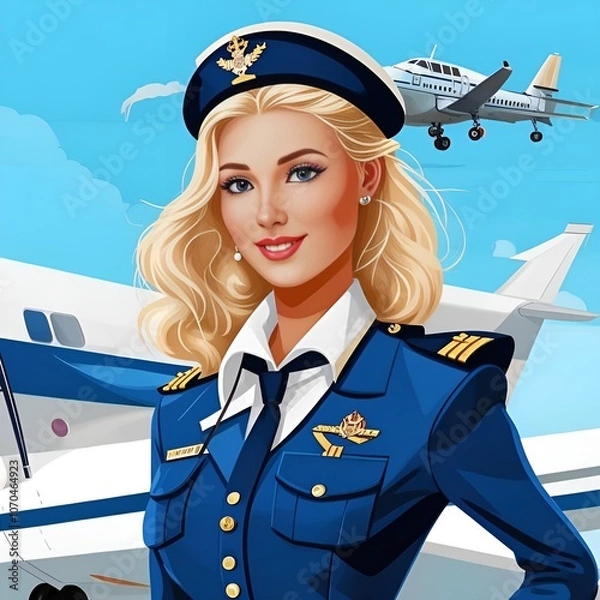 Fototapeta stewardess in uniform
