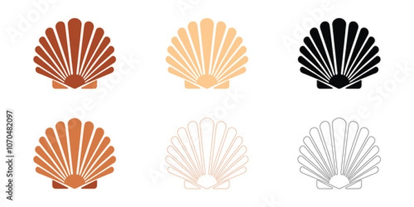 Fototapeta Detailed Sea Shell Vector Illustration